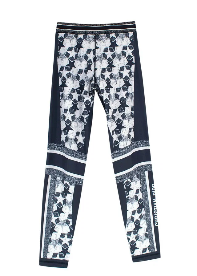 Dior Navy 'Lucky Star' Printed Leggings in Navy from HEWI