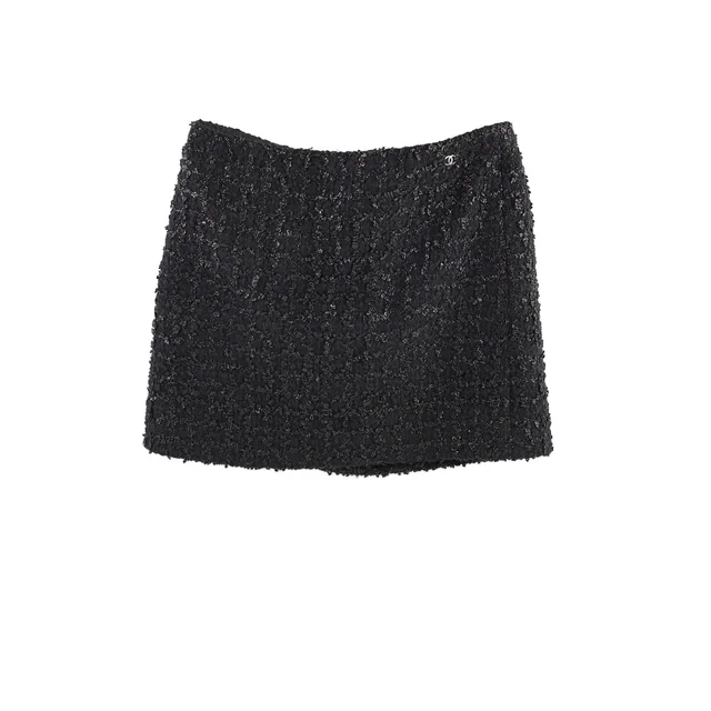 Chanel Skirt Black Size 36 in Black Wool from The Purse Affair