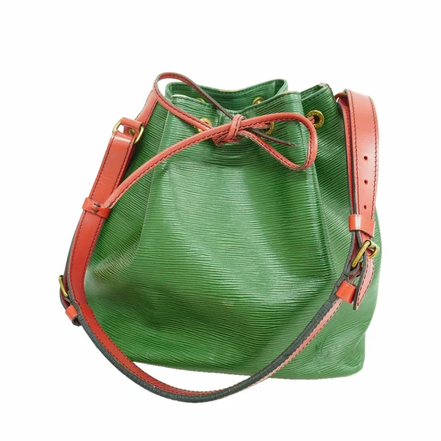 Louis Vuitton Shoulder Bag Epi Petit Noe Borneo Green Castilian Red in Red from The Reluxe