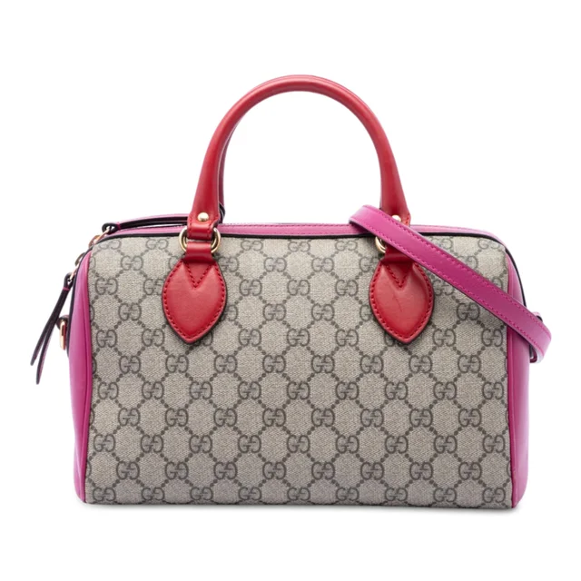 Beige Gucci Small GG Supreme Satchel in Beige Coated canvas from Designer Revival