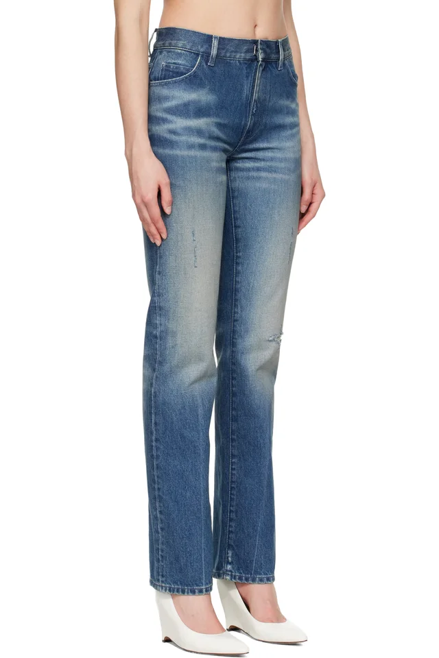 MM6 Maison Margiela Blue Straight-Leg Jeans, photo 2 of 4 from SSENSE