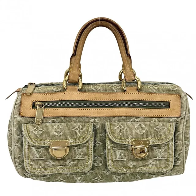 Louis Vuitton Handbag Neo Speedy Monogram Denim Green Gold in Green Denim from The Reluxe