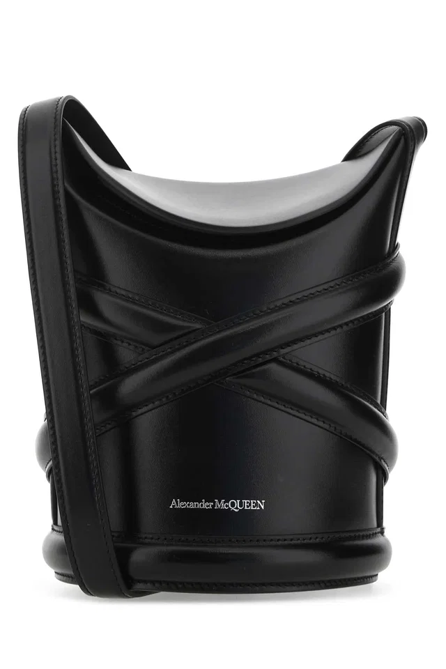 Alexander McQueen Bucket Bag — Black in Black Calfskin from HEWI