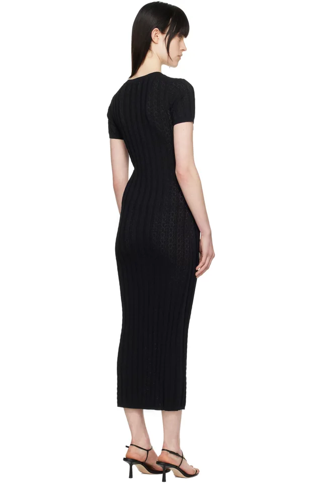 Loulou de Saison Black Aruba Midi Dress, photo 3 of 4 from SSENSE