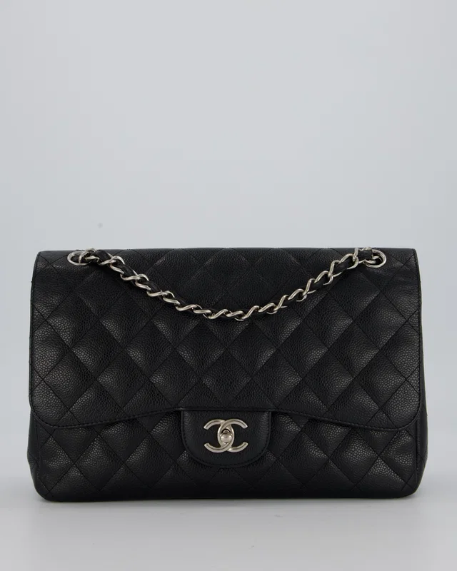 Chanel Jumbo Classic Double Flap Bag in Black Caviar leather from Sellier