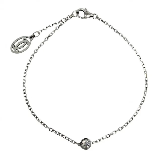 Cartier Bracelet Dame Small Single Diamond with Adjustable Star 18K White Gold White in White from The Reluxe