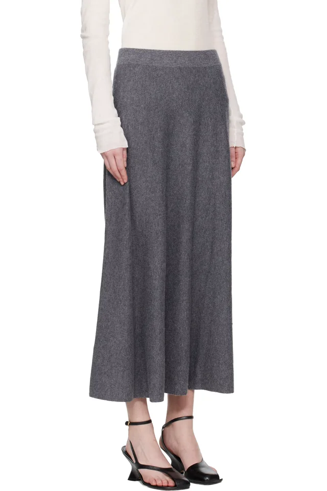LISA YANG Gray Torie Midi Skirt, photo 2 of 2 from SSENSE