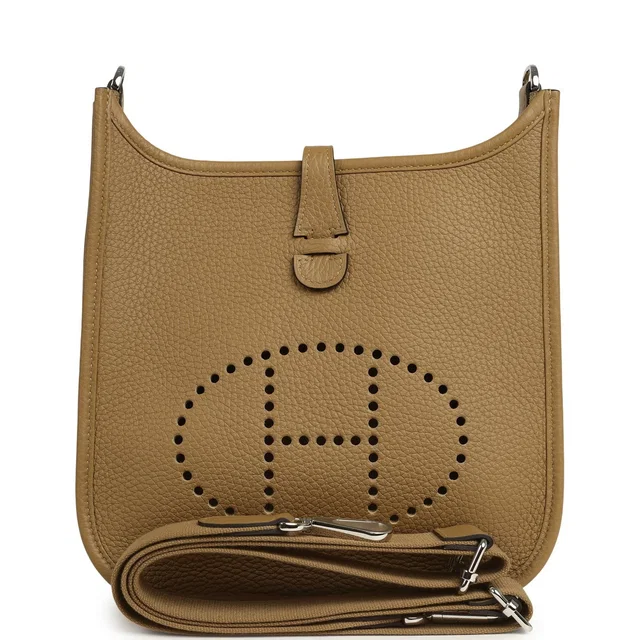 Hermès Evelyne 23 Dune Clemence Palladium Hardware in Clemence leather from Madison Avenue Couture