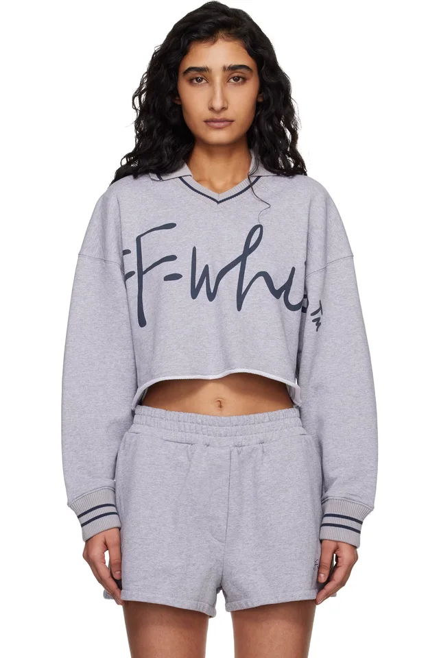 Gray 'OW' Script Crop Polo, image 1 of 1 from SSENSE