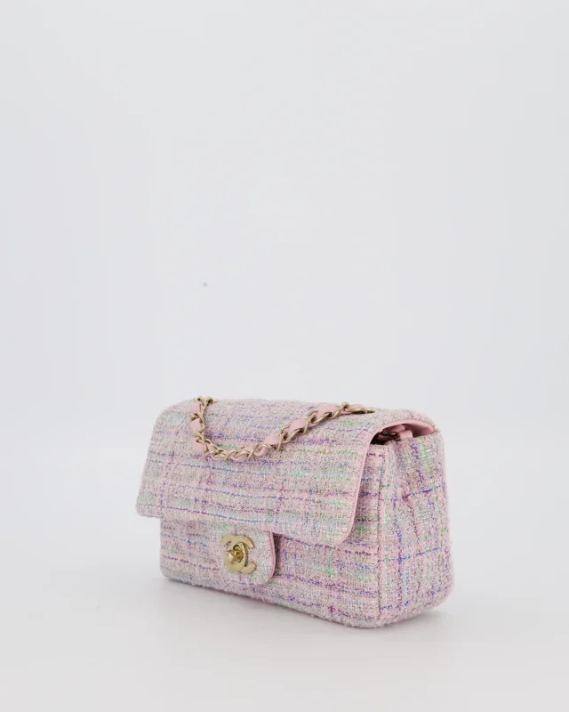 Chanel Lilac, Blue and Green Tweed Mini Rectangular Single Flap Bag in Blue Tweed from Sellier, photo 2 of 2