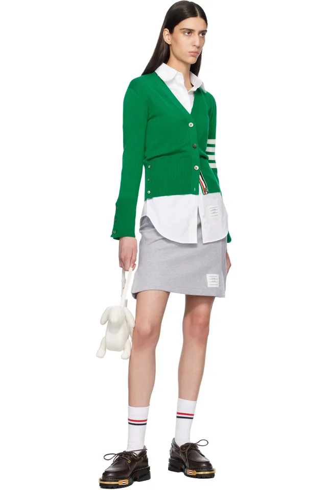 Thom Browne Gray Box Pleat Miniskirt, photo 4 of 4 from SSENSE