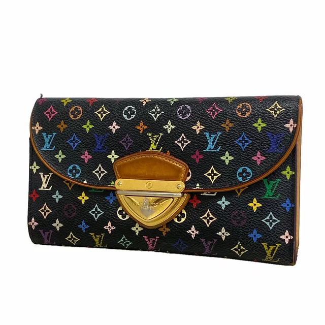 Louis Vuitton Trifold Wallet Monogram Multicolor Portefeuille Eugenie Noir in Black from The Reluxe