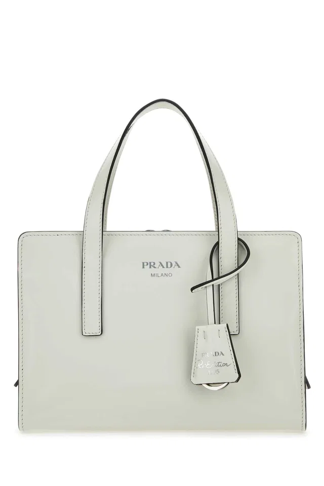 Prada Calf Leather Top Handle Bag — White Vitello in White Calfskin from HEWI
