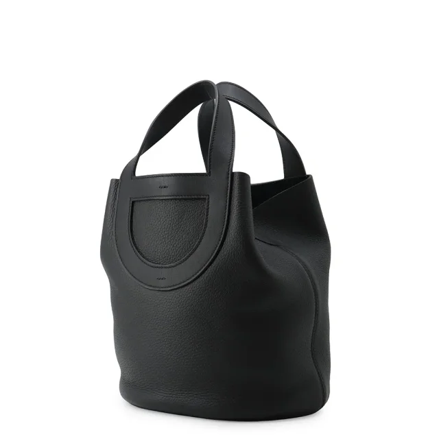 Hermès in-the-loop Tote Bag Black Taurillon Clemence Swift Leather Size 23 in Black Clemence leather from GALLERY RARE, photo 4 of 18