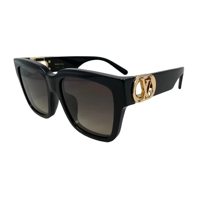 Sunglasses LV Link Square LV Logo Black Gold Eyewear in Black from The Reluxe