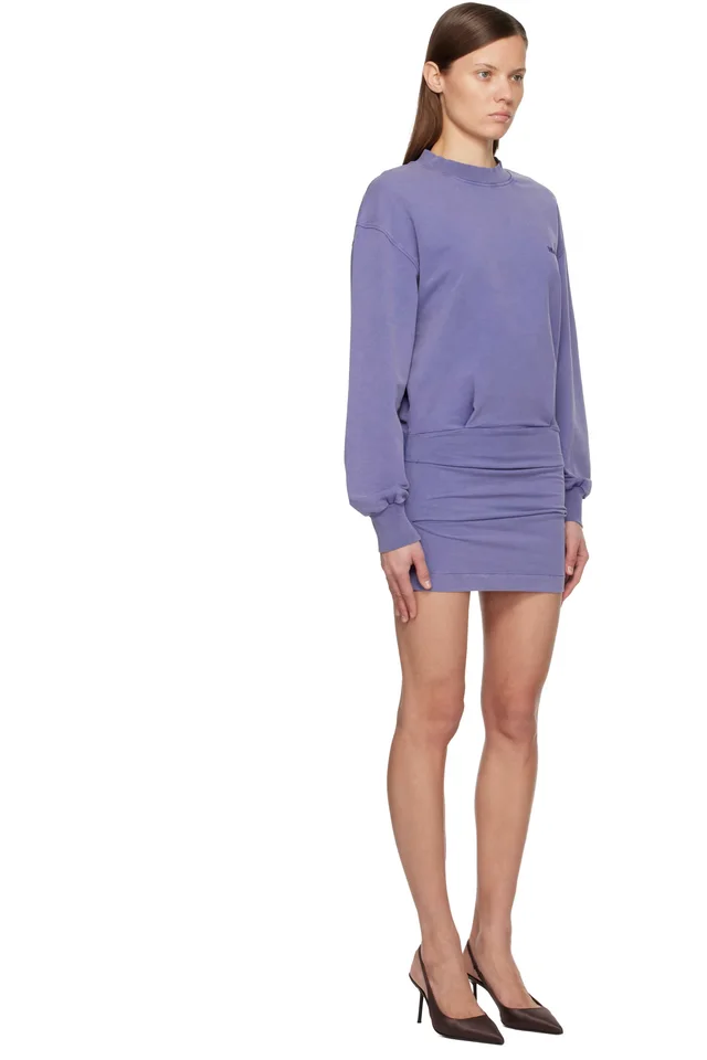 The Attico Purple Light American Fleece Minidress, photo 2 of 4 from SSENSE