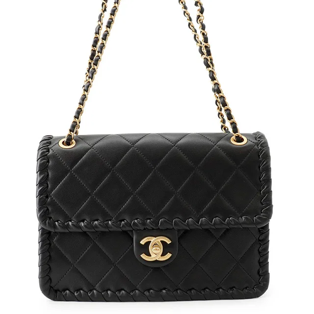 Chanel Matelasse Single Flap Shoulder Bag BlackAS2496 Lambskin in Lambskin from GALLERY RARE