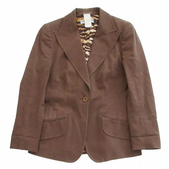 Dolce & Gabbana Tailored Jacket Tiger Pattern Lining Peaked Lapel Brown in Brown from The Reluxe