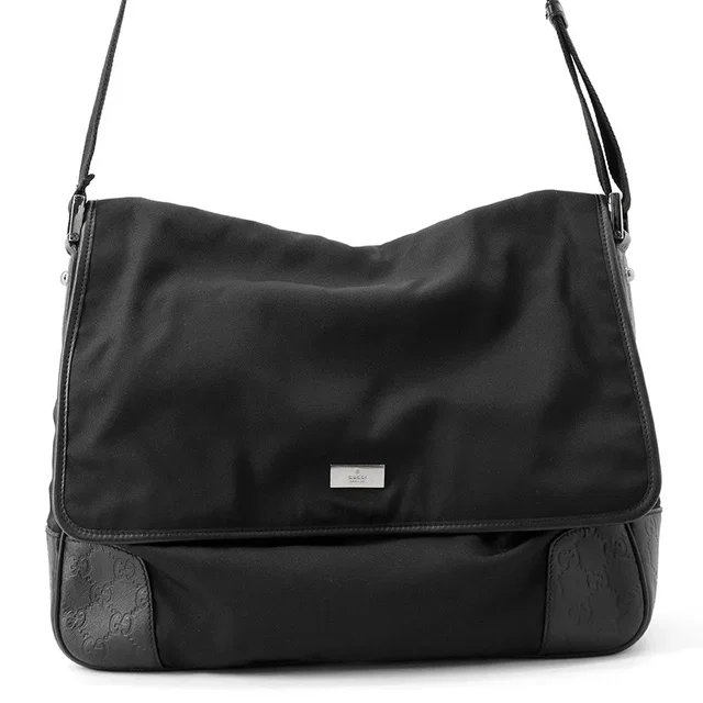 Gucci Shoulder Bag Black162419 Nylon Leather in Nylon from GALLERY RARE