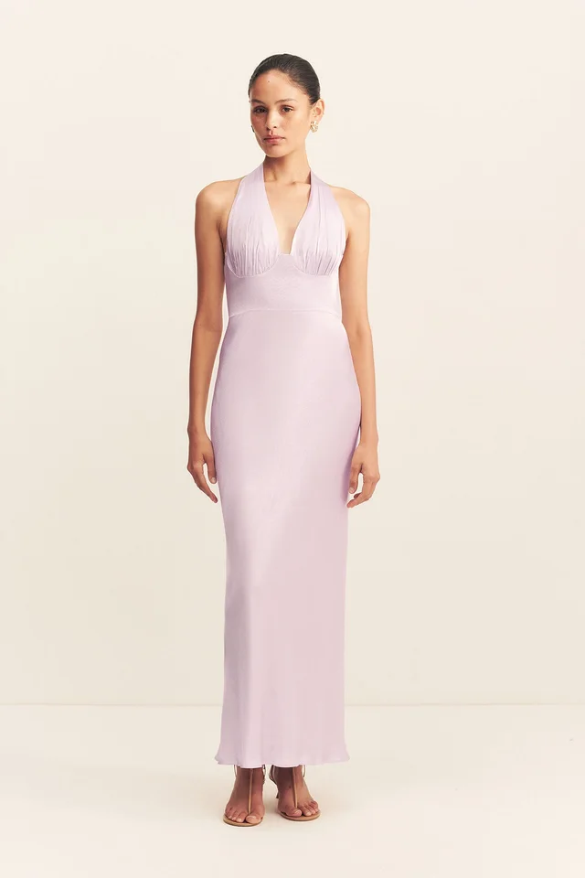 Shona Joy LA LUNE PLUNGED HALTER MIDI DRESS - LILAC from Shona Joy, photo 1 of 1