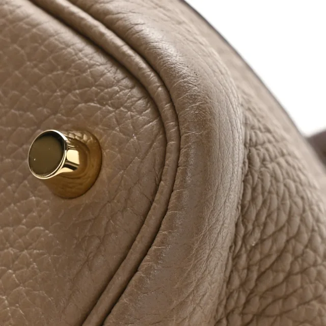Hermès Taurillon Clemence Picotin Lock 18 PM Etoupe in Taupe Clemence leather from FASHIONPHILE, photo 12 of 13