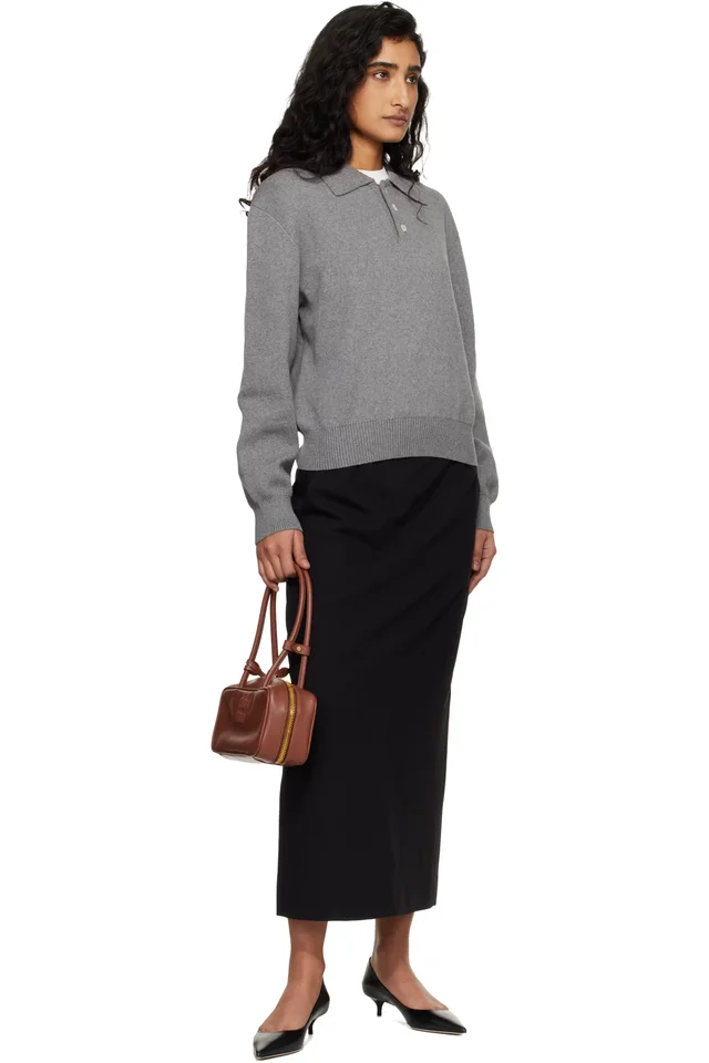 Dunst Gray Cashmere Collared Polo, photo 4 of 4 from SSENSE