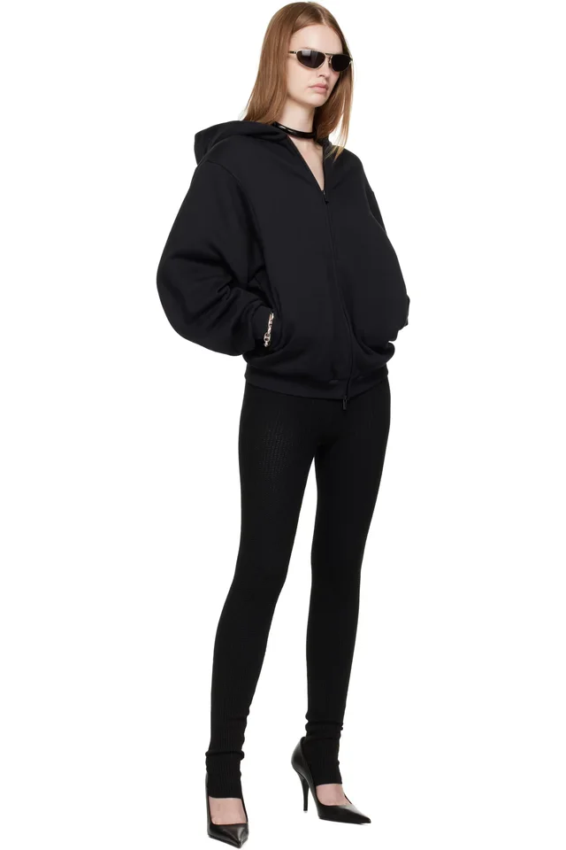 Fear of God ESSENTIALS Black 90s Fleece Zip-Up Hoodie, photo 4 of 4 from SSENSE
