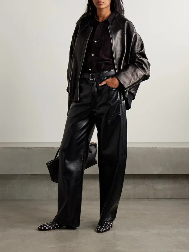 CITIZENS OF HUMANITY Ayla Baggy recycled-leather wide-leg pants in Black, photo 2 of 2 from NET-A-PORTER (Canada)