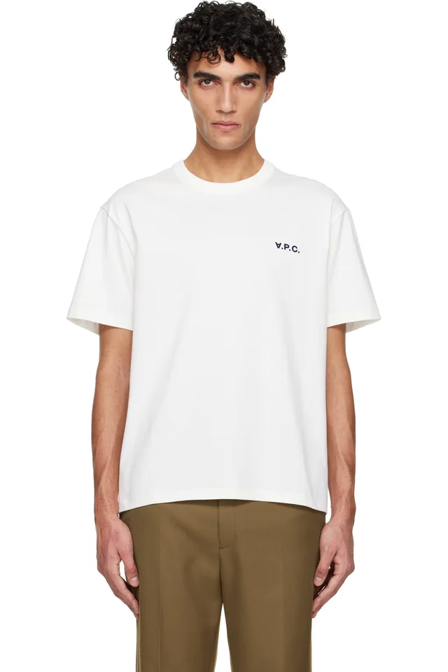 A.P.C. White Boxy Petit 'VPC' T-shirt, image 1 of 1 from SSENSE