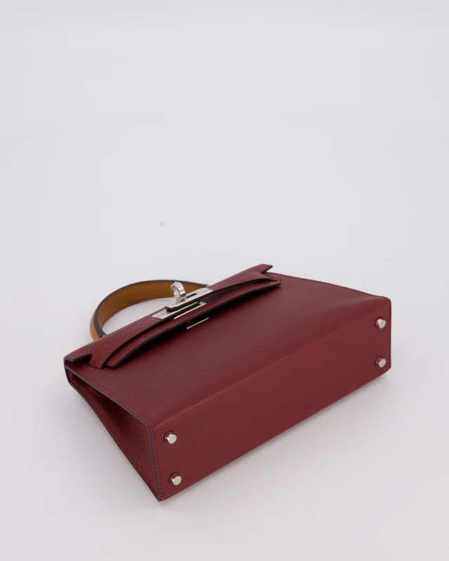 Hermès Mini Kelly II Tricolour 20 Bag in Burgundy Epsom leather from Sellier, photo 21 of 23