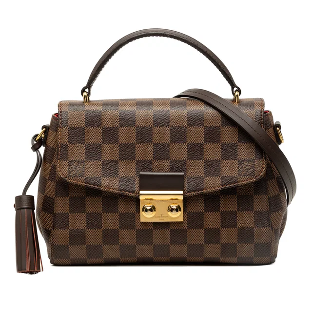 Brown Louis Vuitton Damier Ebene Croisette Satchel in Brown Canvas from Designer Revival