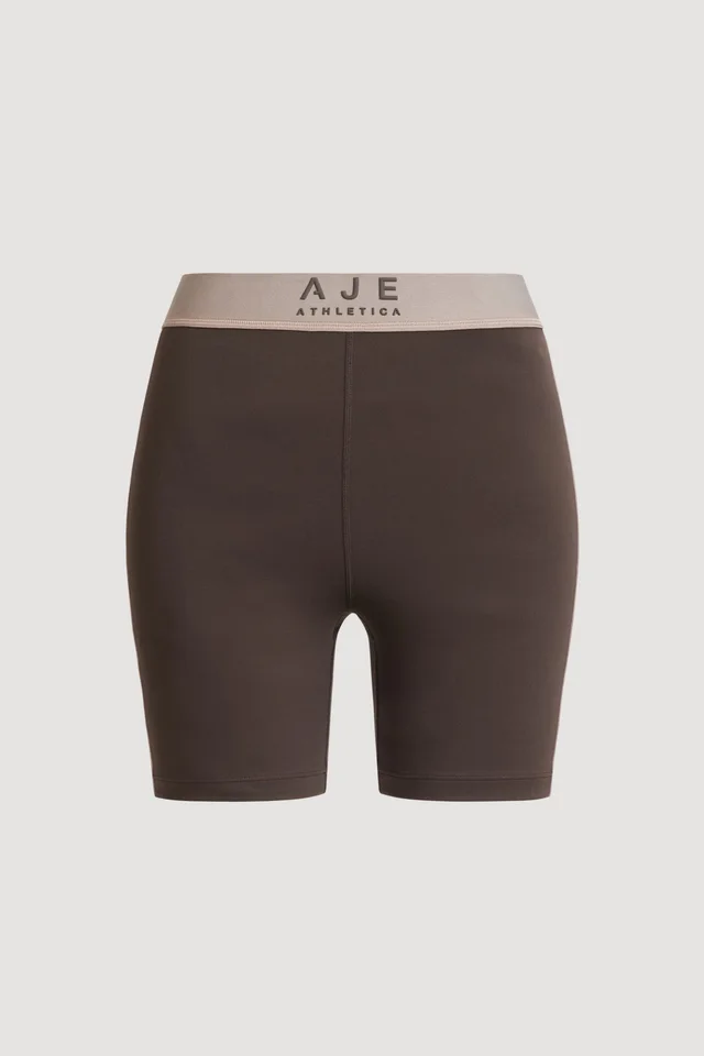 Athletica Contrast Mid Length Bike Short 601 in Brown from Aje, photo 1 of 1