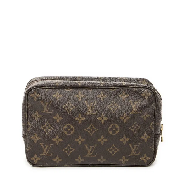 Louis Vuitton Toiletries Pouch Brown Monogram Canvas in Brown Coated canvas from The Reluxe