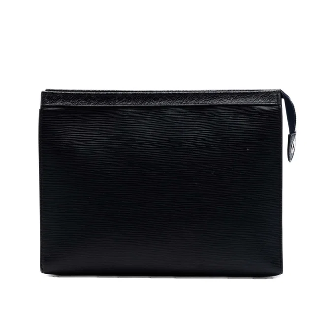 Black Louis Vuitton Epi Monogram Eclipse Pochette Voyage MM Clutch Bag in Black Coated canvas from Designer Revival