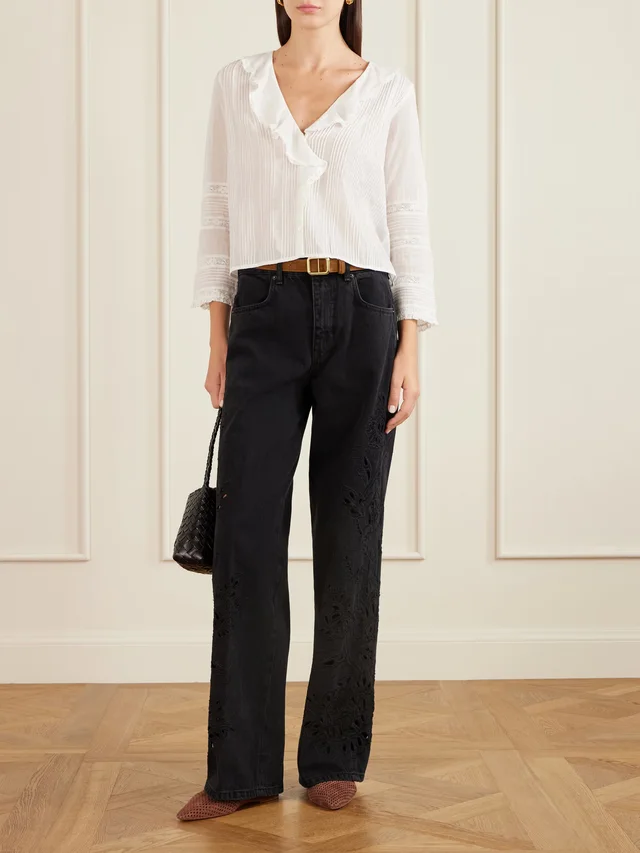 FARM RIO Richelieu high-rise wide-leg jeans in Black, photo 2 of 2 from NET-A-PORTER (Canada)