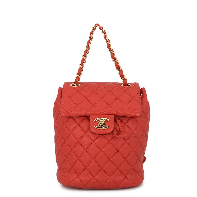 Chanel Matelasse Backpack OrangeA69964 Lambskin in Lambskin from GALLERY RARE