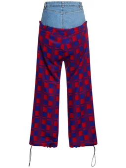 EGONlab Wide-leg trousers with denim detail in 70% Virgin Wool, 30% Polyester, 80% Wool, photo 5 of 5 from LUISAVIAROMA