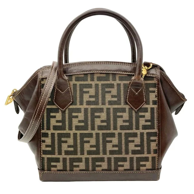 Fendi Vintage Brown Leather Zucca Shoulder Bag in brown|red Leather from Poshmark, photo 1 of 1