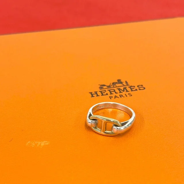 Hermès Chaine D'Ancre Ring 925 Sterling Silver Gold in Gold from The Reluxe