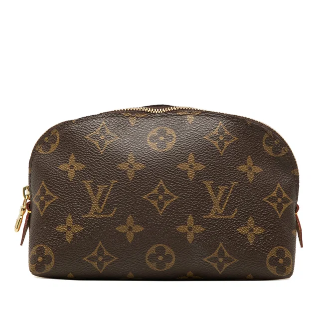 Brown Louis Vuitton Monogram Cosmetic Pouch PM in Brown Coated canvas from Designer Revival