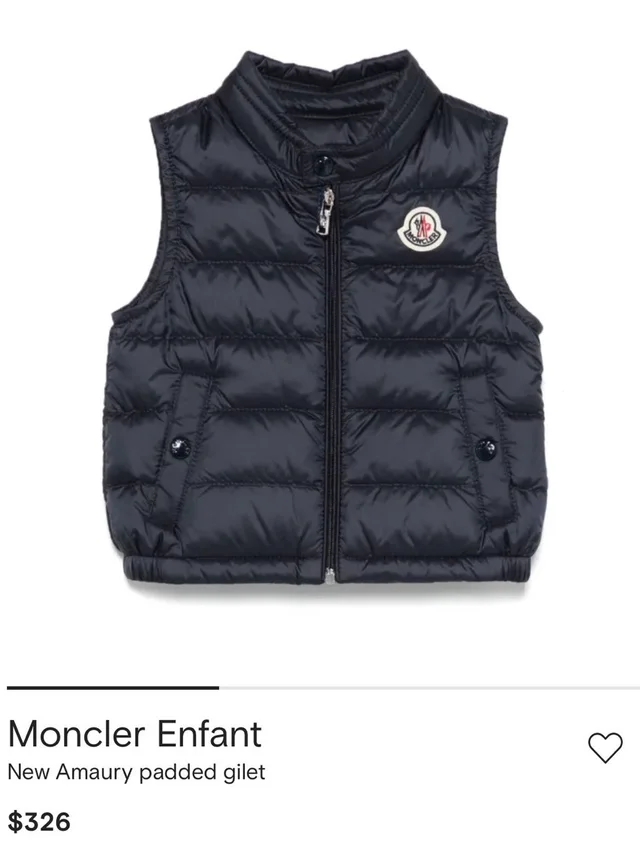 Moncler Kids Navy Quilted Down Vest With Logo in blue from Poshmark