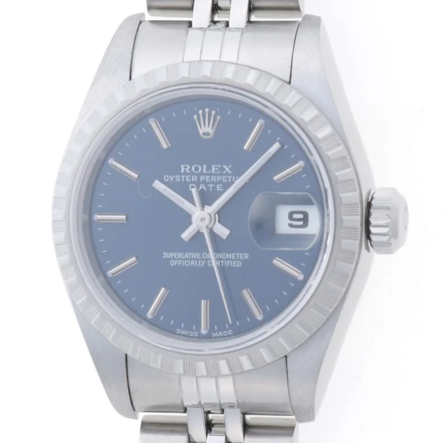 Rolex Oyster Watch Stainless Steel Blue Bardial Automatic in Blue from The Reluxe