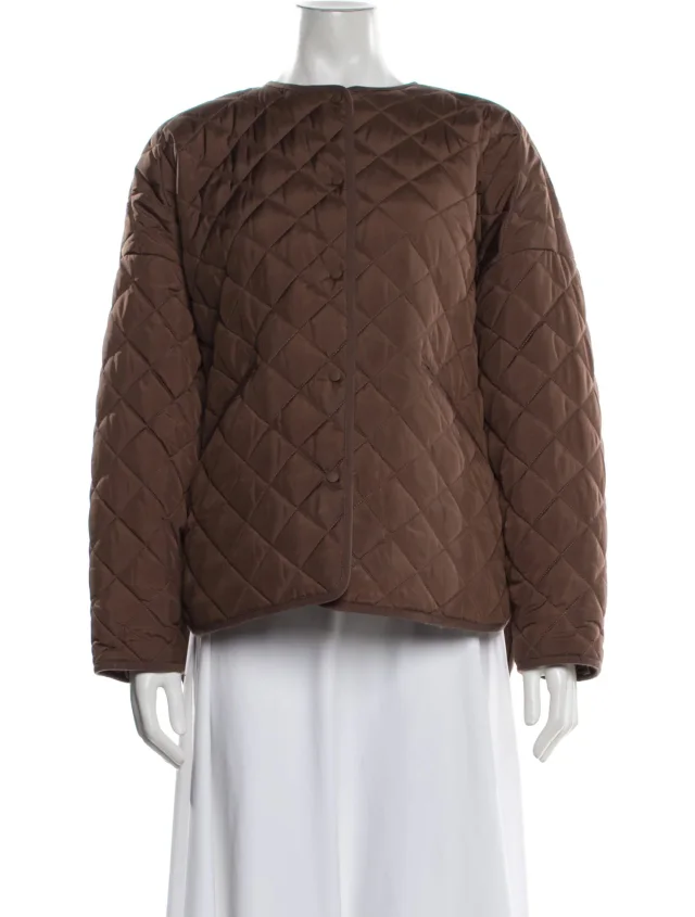 TOTEME Quilted Jacket in red|brown from The RealReal