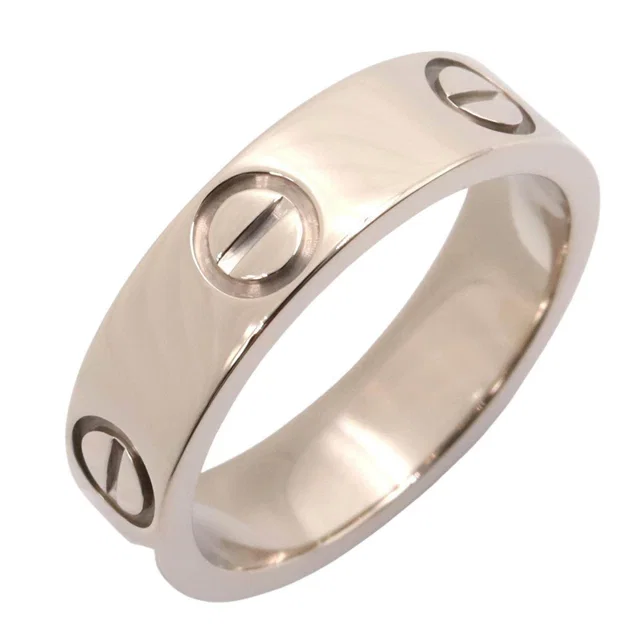 Cartier LOVE Au750 White Gold Ring Size 10 in White from LuxUness