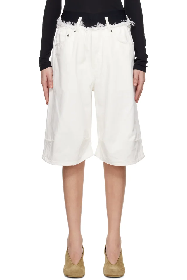 ALAINPAUL White Knee Denim Shorts, image 1 of 1 from SSENSE