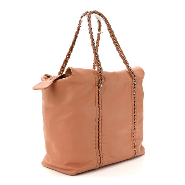 Chanel Smooth Calfskin Luxe Ligne Tote Dark Beige in Beige Calfskin from FASHIONPHILE, photo 3 of 11