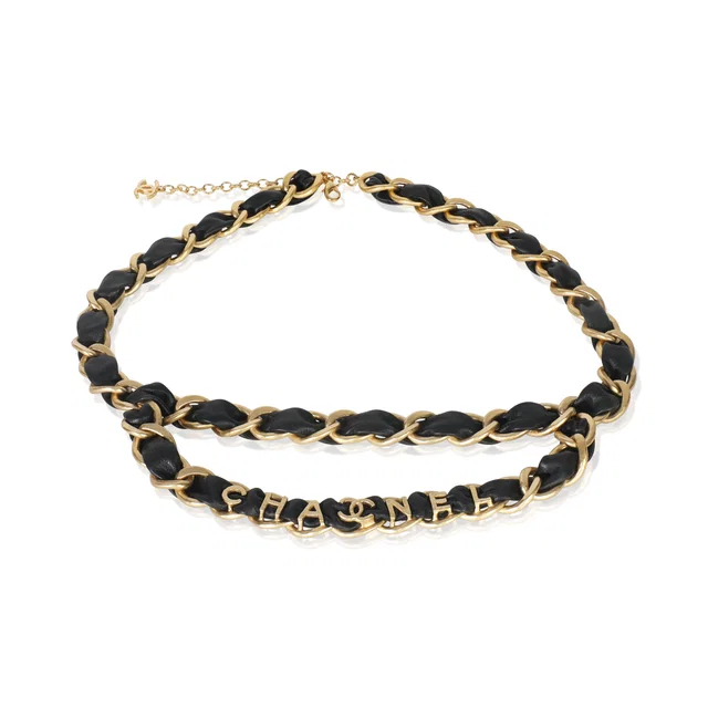 Chanel Gold-Plated 2020 Leather Chain Link Belt in Gold Leather from myGemma