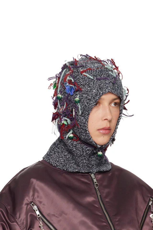 Chopova Lowena Gray Washed Up Balaclava, photo 2 of 3 from SSENSE