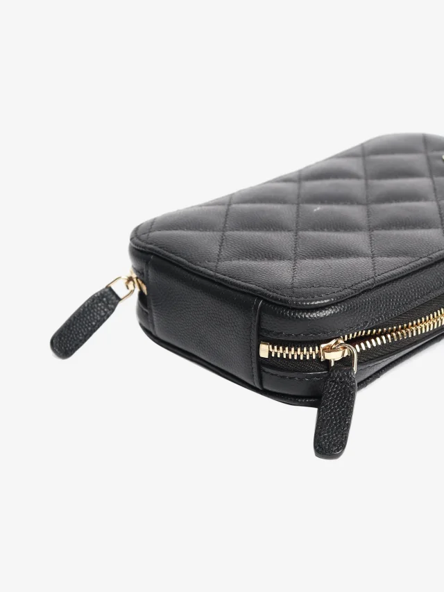 Chanel Black 2019 quilted phone holder in Black Caviar leather from Sign of the Times, photo 8 of 11