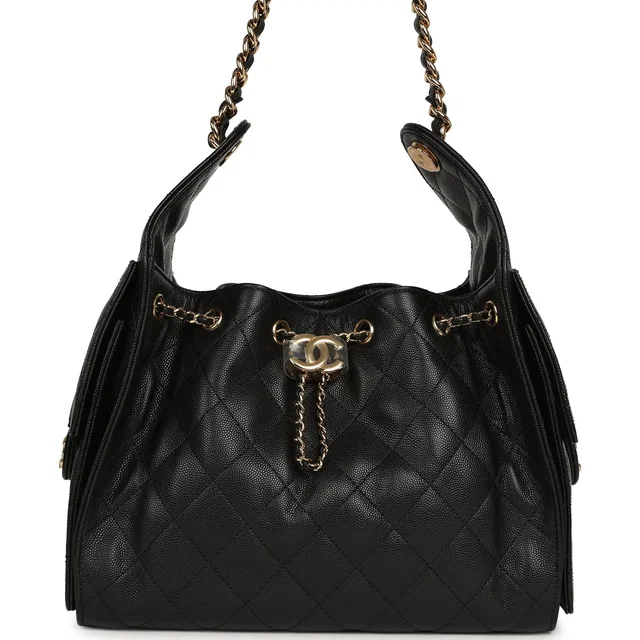Chanel Small 25 Hobo Bag Black Caviar Gold Hardware in Black Caviar leather from Madison Avenue Couture